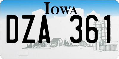 IA license plate DZA361