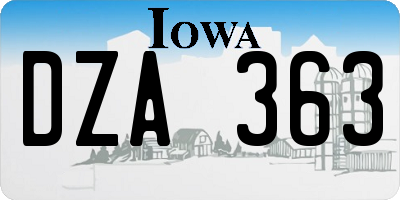 IA license plate DZA363