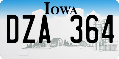 IA license plate DZA364