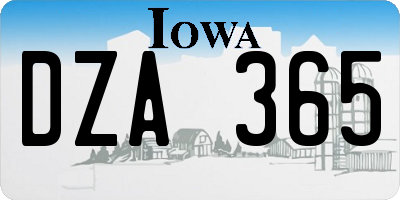 IA license plate DZA365