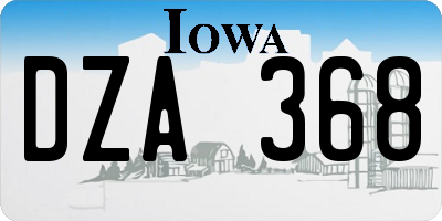 IA license plate DZA368