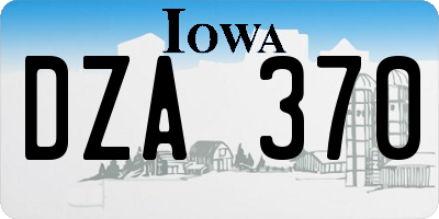IA license plate DZA370
