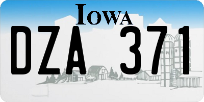 IA license plate DZA371