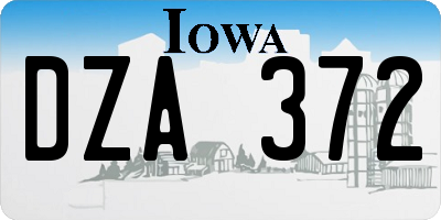 IA license plate DZA372