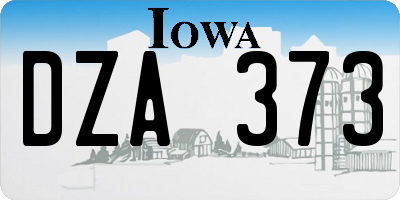IA license plate DZA373