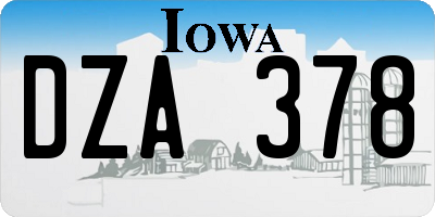IA license plate DZA378