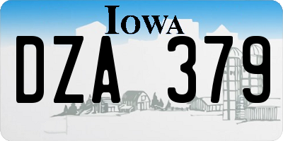 IA license plate DZA379
