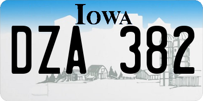 IA license plate DZA382