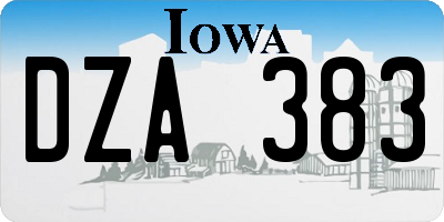 IA license plate DZA383