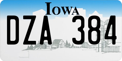 IA license plate DZA384