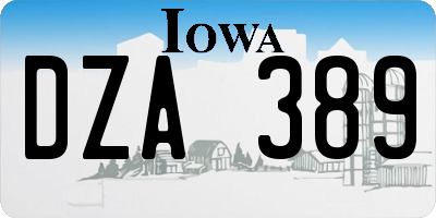 IA license plate DZA389