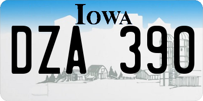 IA license plate DZA390