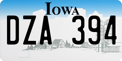 IA license plate DZA394