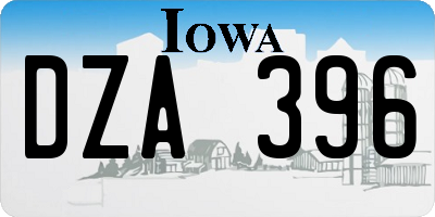 IA license plate DZA396