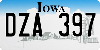 IA license plate DZA397