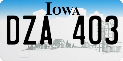 IA license plate DZA403