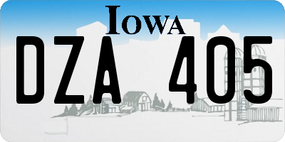 IA license plate DZA405