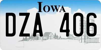 IA license plate DZA406