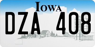 IA license plate DZA408