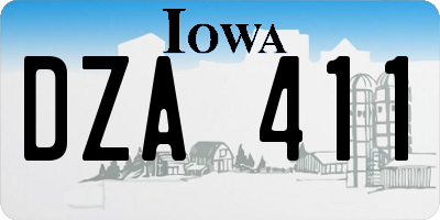 IA license plate DZA411