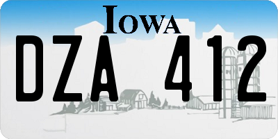 IA license plate DZA412