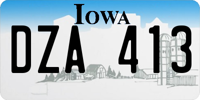 IA license plate DZA413