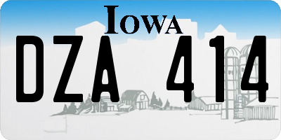 IA license plate DZA414