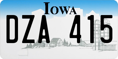 IA license plate DZA415
