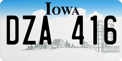 IA license plate DZA416