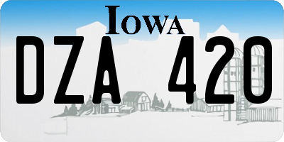 IA license plate DZA420