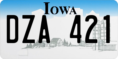 IA license plate DZA421