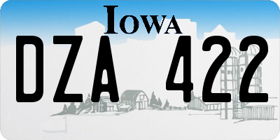 IA license plate DZA422