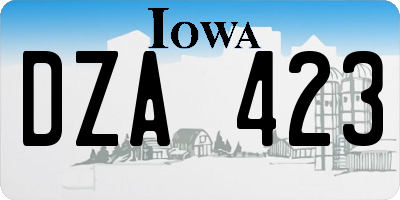 IA license plate DZA423