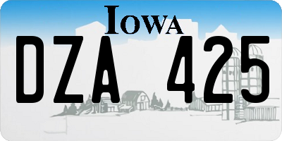 IA license plate DZA425