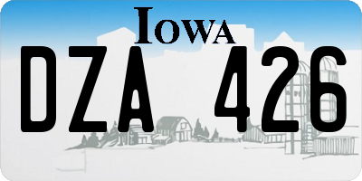 IA license plate DZA426