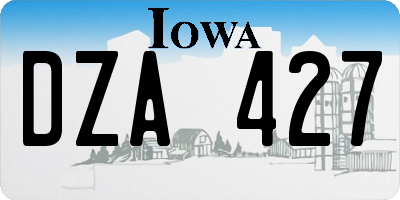 IA license plate DZA427