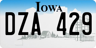 IA license plate DZA429