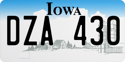 IA license plate DZA430