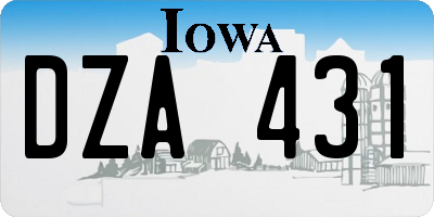 IA license plate DZA431