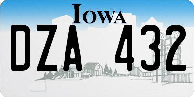 IA license plate DZA432