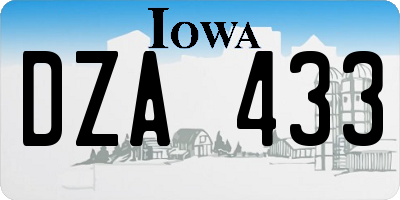 IA license plate DZA433