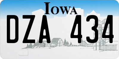 IA license plate DZA434