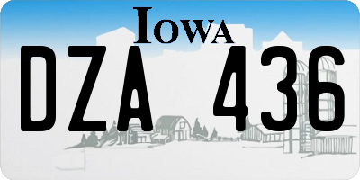 IA license plate DZA436