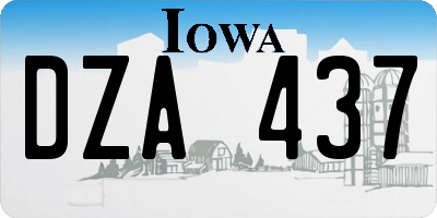 IA license plate DZA437