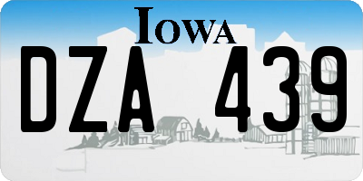 IA license plate DZA439