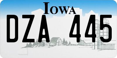 IA license plate DZA445