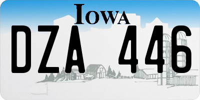 IA license plate DZA446