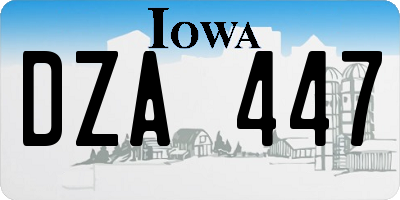IA license plate DZA447