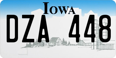 IA license plate DZA448