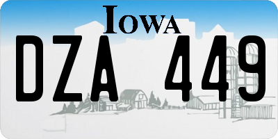 IA license plate DZA449